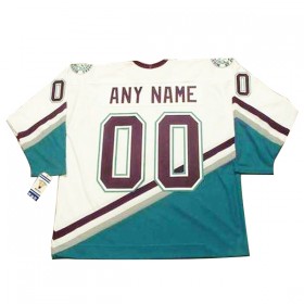 Herren Eishockey Anaheim Ducks Mighty Ducks Trikot Custom CCM Throwback Weiß Authentic